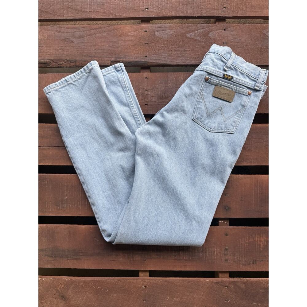 Wrangler 13MWZ Cowboy Cut Jeans 32x36 Light Wash Vintage Western Straight Leg